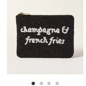 Kate Spade New York x Target Champagne and French Fries Black Beaded Clutch